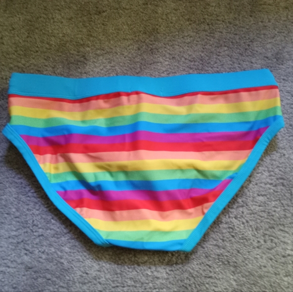 Men's low rise bikini swimming suit rainbow colored - Picture 2 of 6